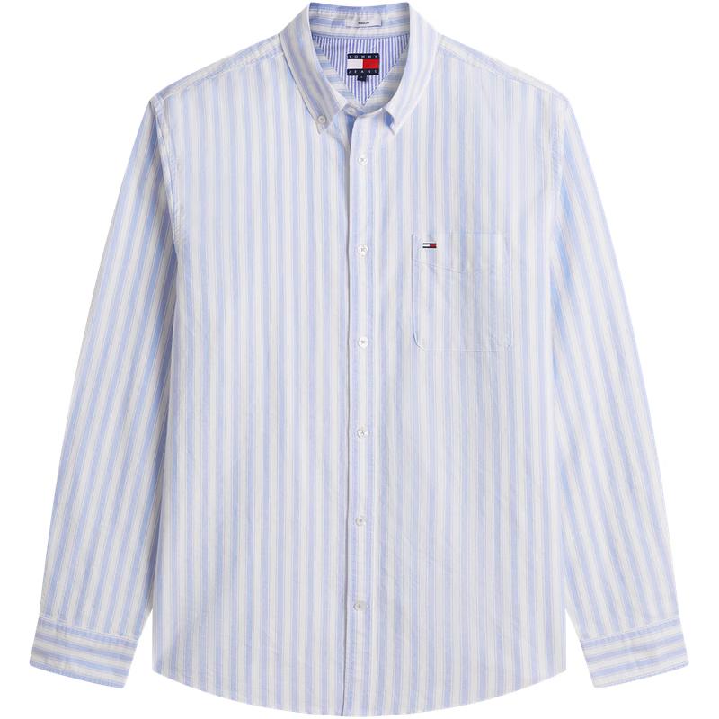 Мужская полосатая оксфордская рубашка с длинным рукавом TOMMY JEANS M