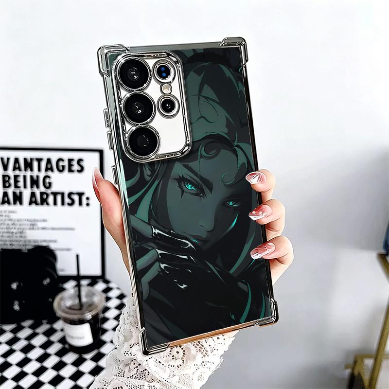 V-Valorant Game Black Cool Soft Phone Case For Samsung Galaxy S26 Ultra S25 Edge S24 FE S23 Plus S22 S21 + S20 Plating Anti-Fall