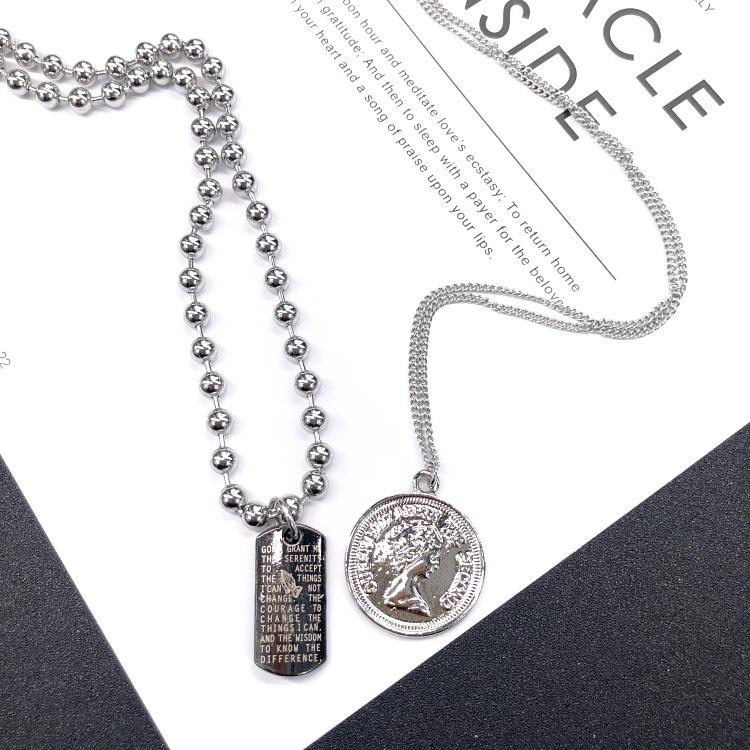 Internet celebrity FF Fengfan same necklace, retro fashion trendy cool hip hop dancing men's and women's sweater chain, street shot versatile