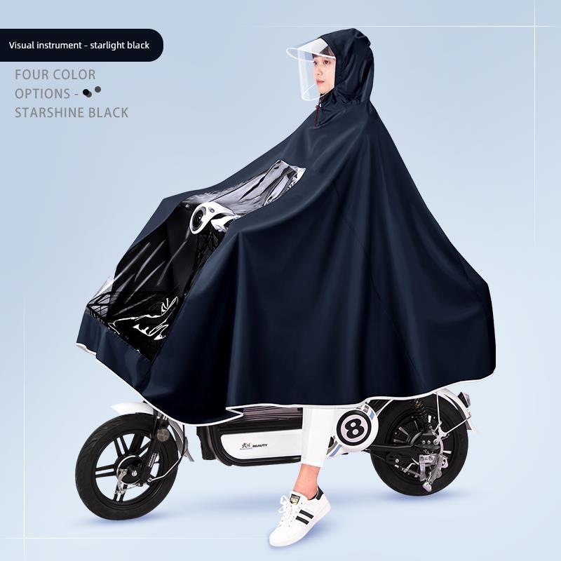 Electric Motorcycle Raincoat for One Person, Women's Small-Sized, Long Full-Body Raincoat for Heavy Rain, Men's Double-Person New Style Rain Poncho