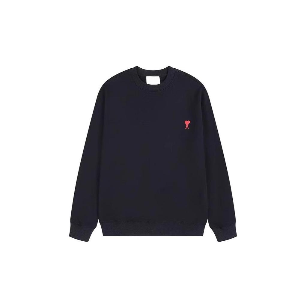 Autumn/Winter Unisex Streetwear Heart Embroidery Crewneck Sweatshirt