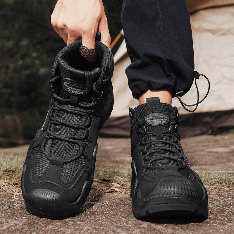 Men’s Grey Deserts Chakkas Shoes Casual Hiking Boots Black Outdoor Khaki Shoes Plus Size High Top