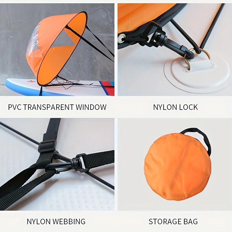 KOETSU Kajak Boot Windpaddel Segel Kit Popup Brett Segel Rudern Abwind Boot Windpaddel mit Klarem Fenster Kajak Zubehör