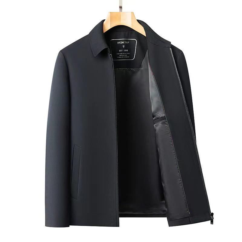 Men's Wool & Mulberry Silk Jacket - Business Casual Lapel Coat for Civil Servants & Dad Style