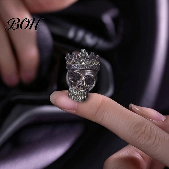 Car Accessories for Men Women Halloween Air Vent Clip, Metallic Skull Bat Freshener Fragrance Ornament Charm, Cool Auto Aroma Diffuser Gothic