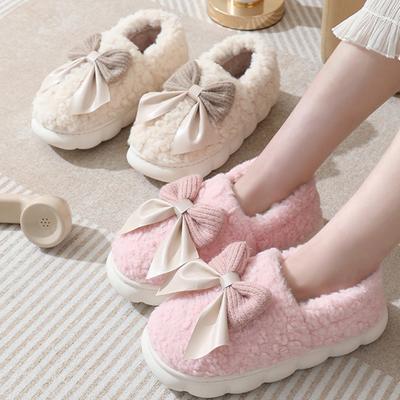 Fashion Cute Butterfly Women Cotton Boots 2024 Autumn Winter New Warm Fluffy Ankle Booots Lightweight Soft Sole Slip On Slippers Woman