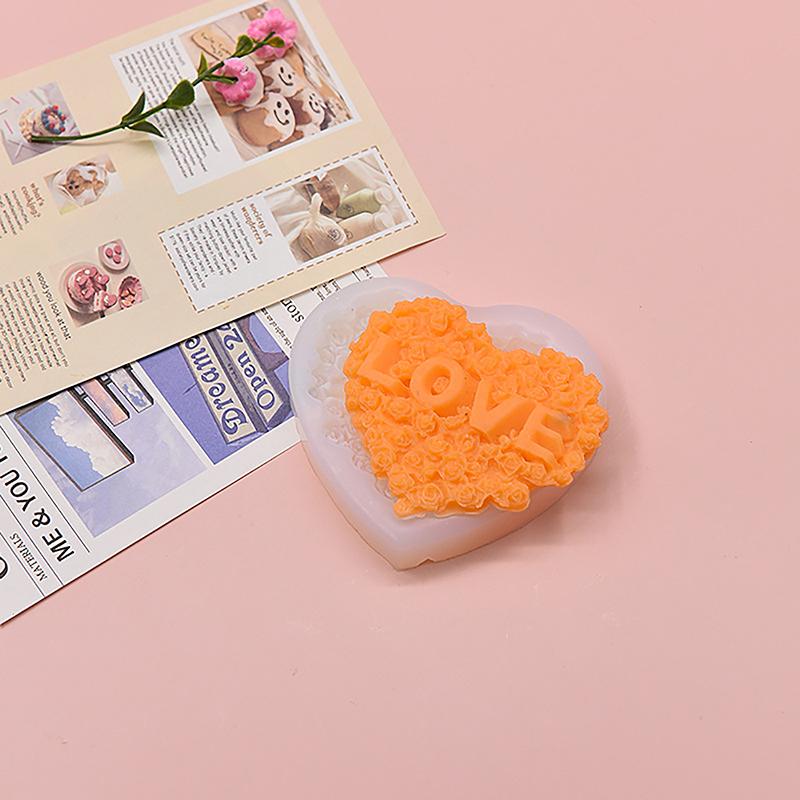 

1 шт., силиконовая форма в форме розы в форме сердца, сделай сам, цветок, свеча, пластырь, инструмент для изготовления шоколада, форма для льда, декор, подарки на день Святого Валентина