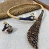 Zircon Necklace Peacock Four-Piece Women'S Jewelry Set Light Luxury Animal Element Jewelry