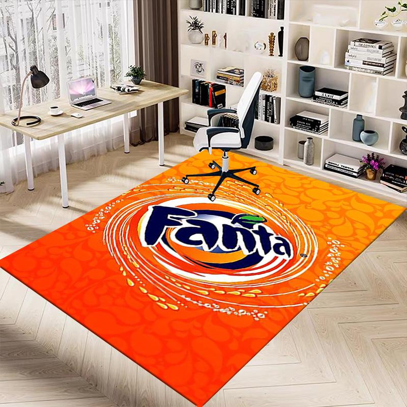 Fanta Orange Swirl Carpet For Playroom Bedroom Living Room Sofa Home Decorkids Game Area Rug Nonslip Floor Mat