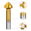 90 Degree Three Blade Full Grind Chamfer Cutter for Hole Enlargement Deburring Spot Facer Drill 6pc Woodwork Drill Bit Tool Set