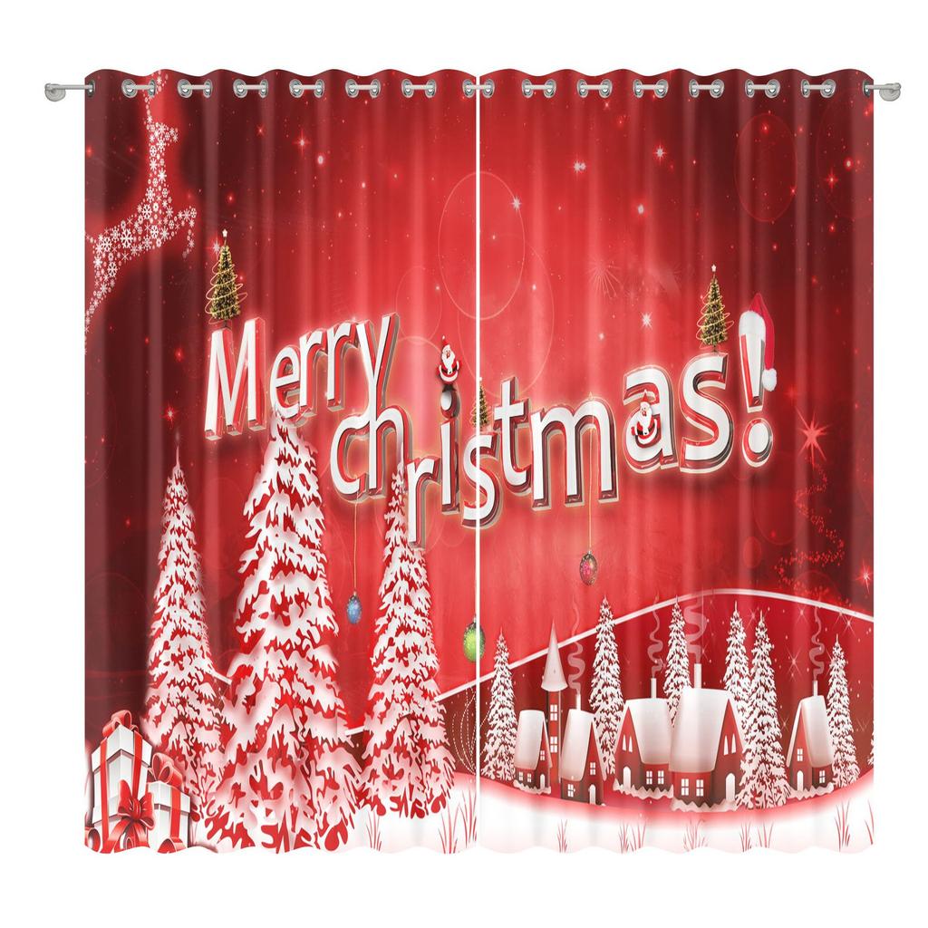 Weihnachtsvorhänge Schlafzimmer Wohnzimmer Balkon Verdunkelungsvorhänge Büro Hotel Isolationsvorhänge