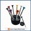 High Precision Flathead Screwdriver Set 9PCS For Watchmaker Watch Repair Tools Stainless Steel With Spare Blades Rotating Base