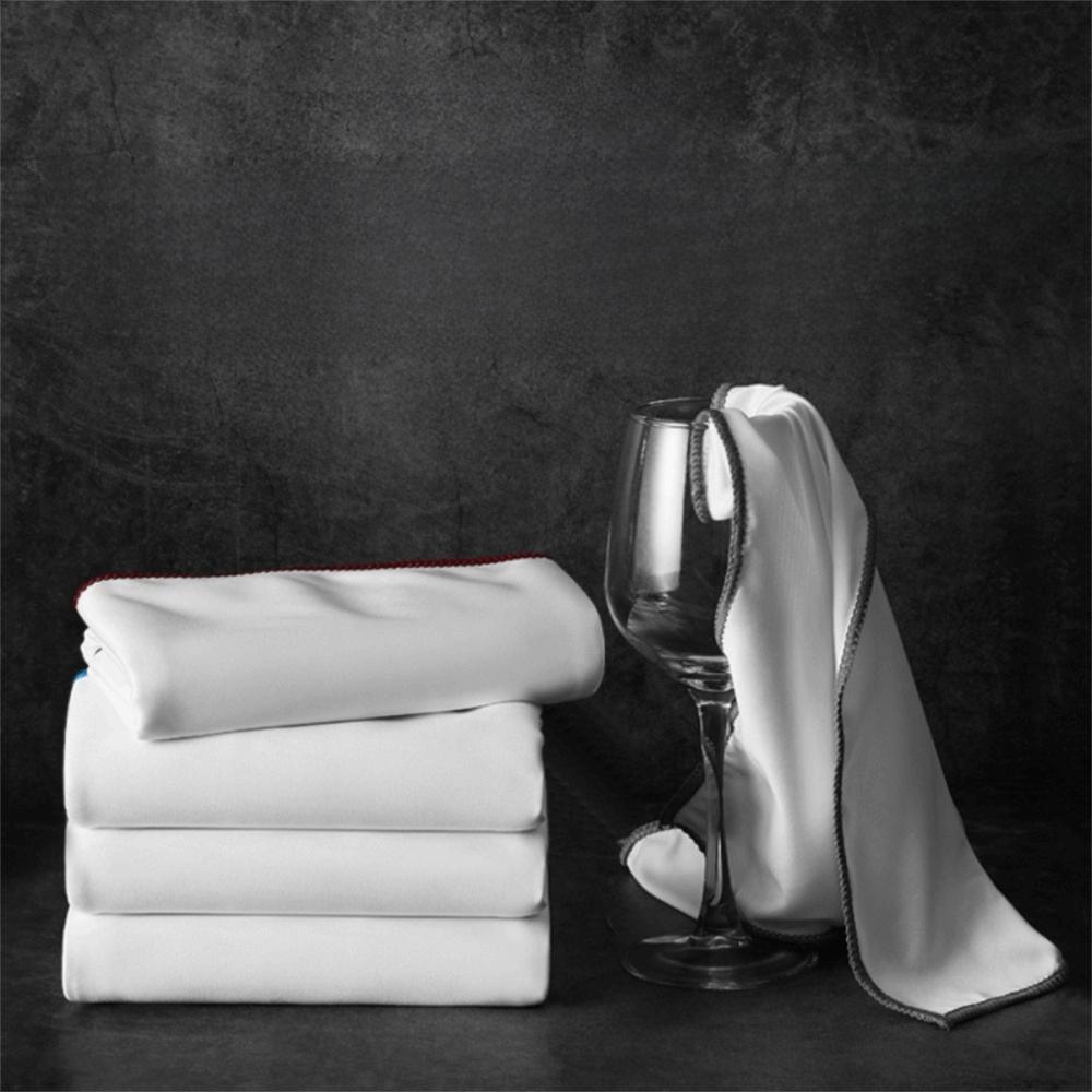 3PCS No Shedding Microfiber Wine Glasses Wipe Leaves No Trace Glasses Lens Cloth Bar