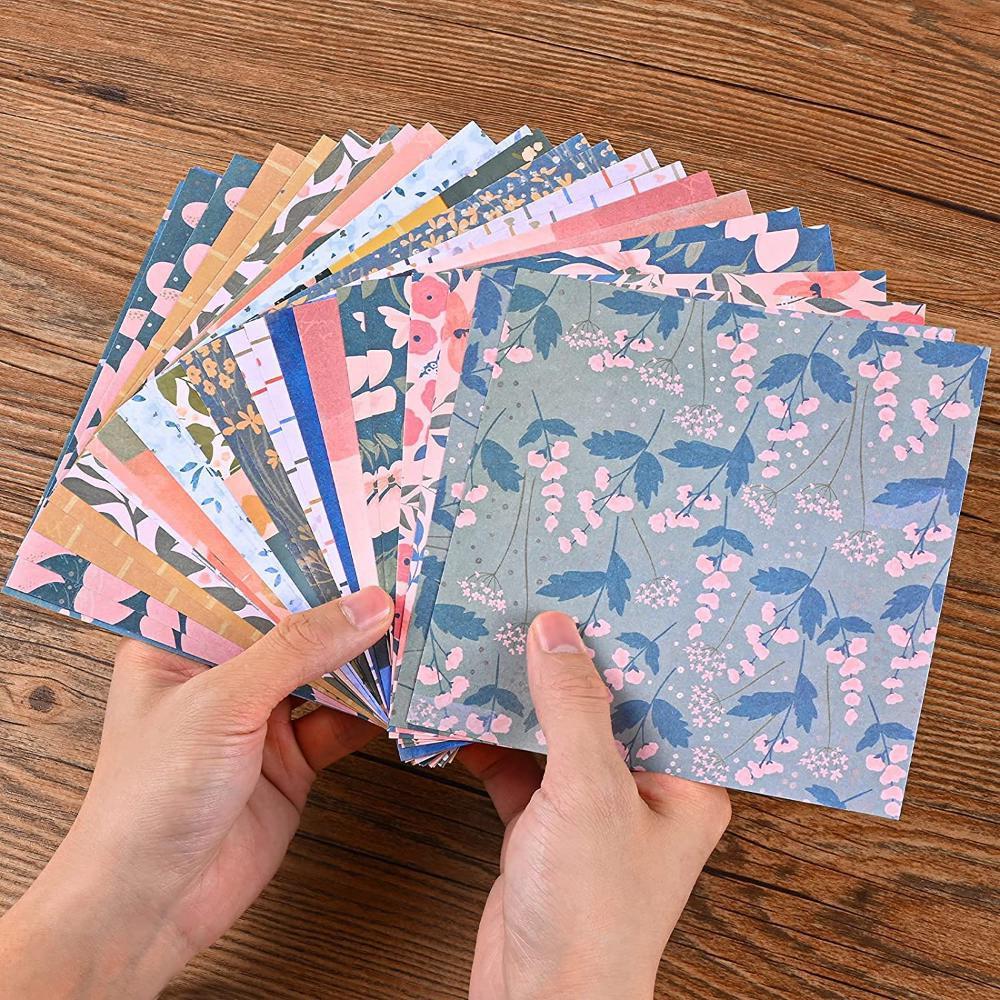 Single-Sided Scrapbook Paper, 6"×6" Scrapbooking Papers Cardstock Patterned Paper Pack, 160Gsm Multi-Colored Scrapbook