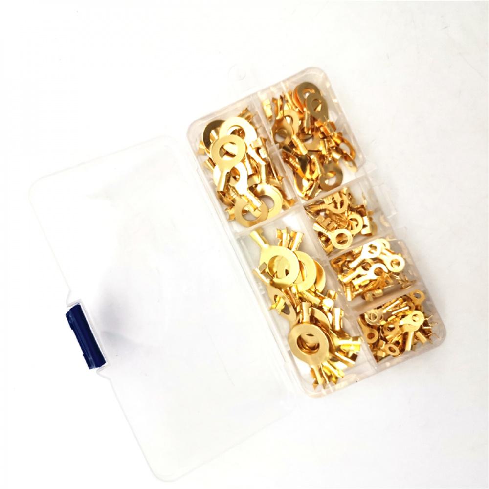 150 Pcs Brass Crimp Terminal Ring Type Cable 3.2-10.2Mm Wire Cable Connectors