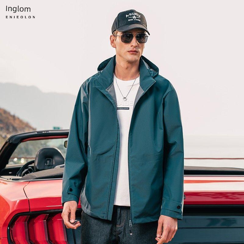 Yingjuelun Urban Style Windbreaker Jacket for Men, Autumn and Winter Detachable Hooded Windproof Casual Top, Outdoor Hiking Jacket