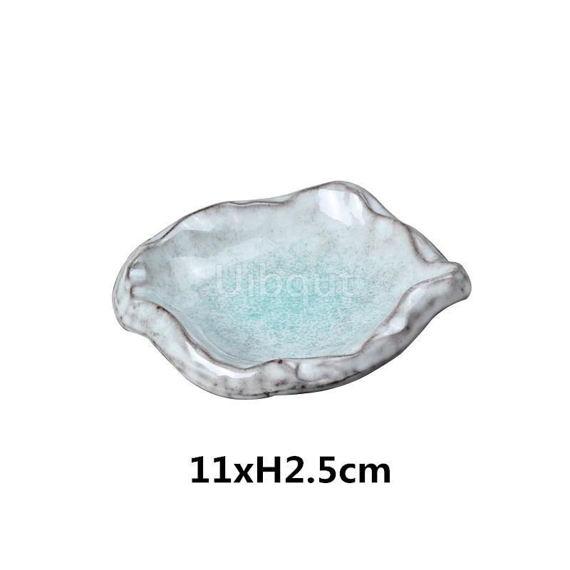 

bule Creative ceramic pottery sauce small bowl shaped dish dessert bowl hot pot seasoning bowl sauce dish Japanese snack dish