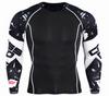 Camiseta deportiva de secado rápido con mangas de flores para hombre, ropa de fitness para correr, ropa de compresión elástica