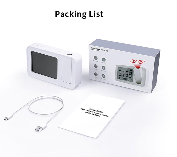 LCD 4 Inch Digital Led Desk Alarm Clock with Snooze Function and Week Mode Time Projection Alarm Clock for Bedside