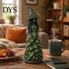 Small Witch Sculptures for Bookshelf Seasonal Figurine Ornament, Handcrafted Resin Statue Halloween Thanksgiving Holiday Party Prop Decorations