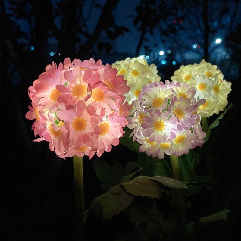 Creative Garden Yard Patio Decorative Solar Flower Lamp Waterproof Wireless LED Light Waterproof Lawn Outdoor Orname