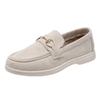Fashion Shoes Women's Spring New Style British Lazy Person's One Step Flat Shoes Metal Buckle Comfortable Soft Driving Shoes Moccasins