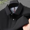 2025 Summer Men's New Solid Color Pure Cotton Loose Business Casual Polo Shirt