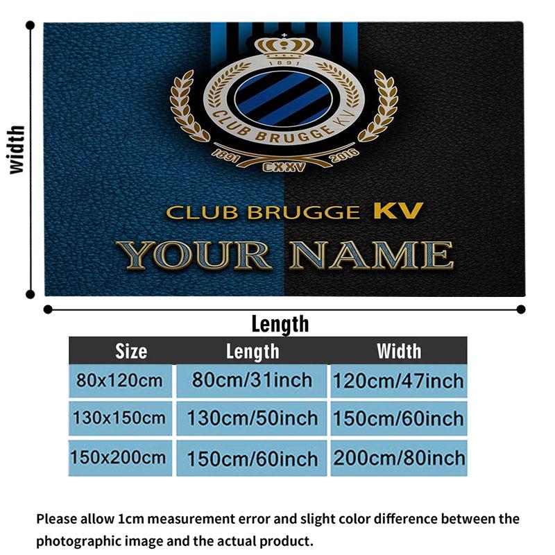 1PC Club Brugge KV Custom Name Patterned Flannel Blanket Suitable For All Seasons for Home Decor Warmth and Comfort Gifts Holiday Present