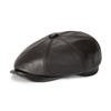 VOBOOM Cappello Piatto Unisex in Pelle Premium, Berretto da Giornalaio a 8 Pannelli con Coulisse Regolabile, Texture Morbida e Resistente, Stile Classico Retrò