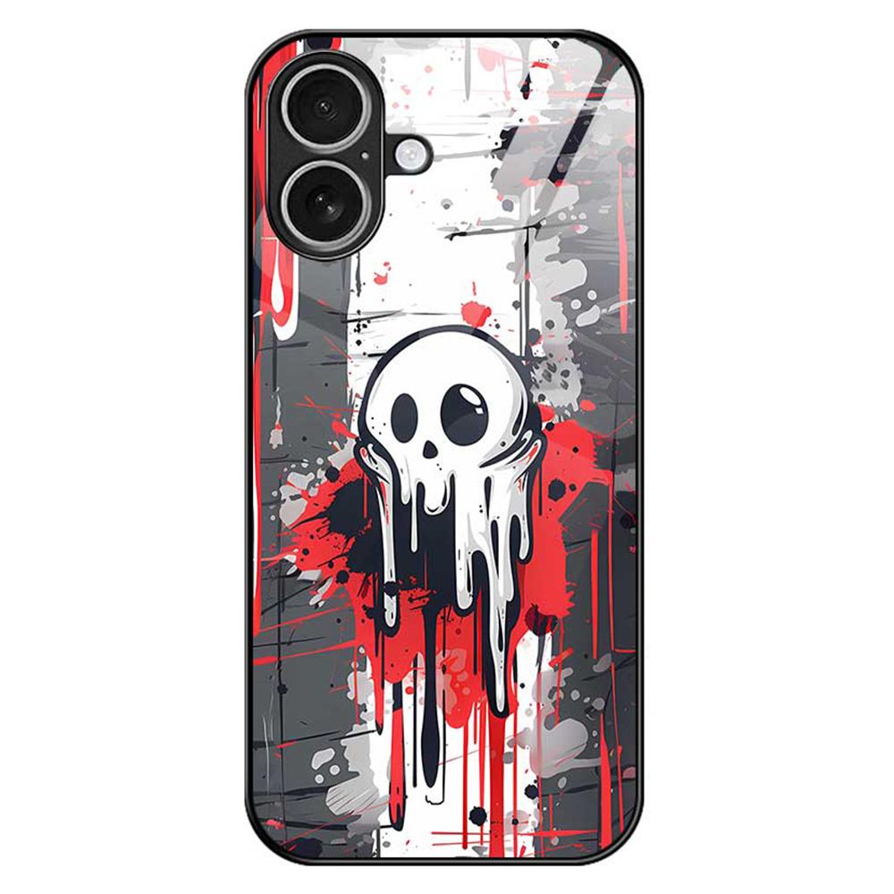 

For iPhone 17 Case Anti Drop PC TPU Tempered Glass Pattern Printing Phone Back Cover B0173