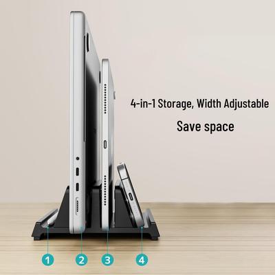 Vertical Metal Desk Storage Rack for Gaming Laptop, Macbook, iPad, and Tablets