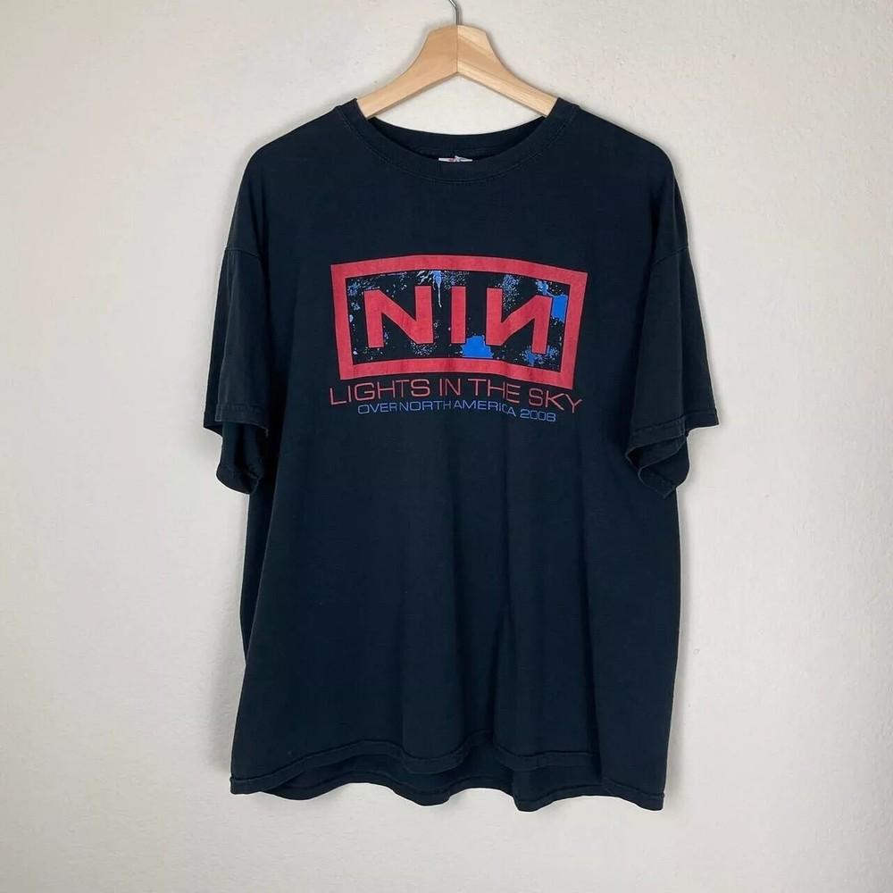 

Nine Inch Nails Lights In The Sky 2008 Tour Band Black Unisex Tshirt Reprint Unisex T-Shirt S