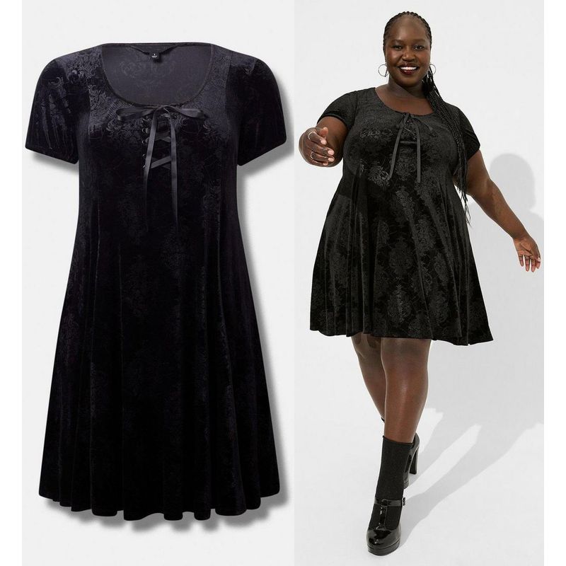 

Женское мини-платье из тисненого бархата в европейском и американском стиле Picture Color 1