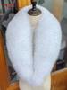 Invierno Mujer 100% Cuello de Piel de Zorro Plateado Bufanda Chal de Zorro Rojo Abrigo Chaqueta de Peluche Real Bufanda con Cuello de Piel para Mujer Ancho 16-20cm