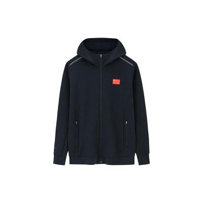 Anta Champion Series Hooded Straight Knit Jacket Men Jackets Night-Sea-Black 152330711-3