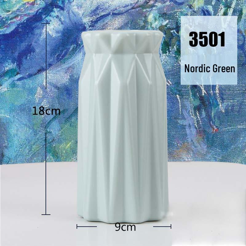 Nordic-Style Creative Plastic Vase: Multi-Color & Design Options for Green Plants & Dried Flowers