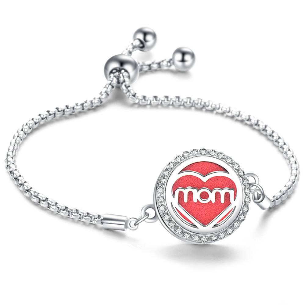 Crystal Rhinestone Aromatherapy Tree of Life Bracelet - Adjustable Titanium Steel with Essential Oil Compartment.