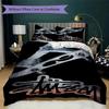 Skateboard Sneaker Street Logo 3Pcs Bedding Set, Retro Skate Culture Duvet Cover & 2 Pillowcases