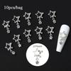 5/10PCS Pentagramm Stern Nail art Charme Glänzendes Herz Saturn Planet Strass 3D Nagel Dekoration Glitter Nagel Maniküre zubehör