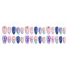 Cross-border wear nail summer ocean 3D three-dimensional almond wear nail fake nail Y2K nail art finished 30 pieces wholesale