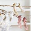 1/2pcs Foam Indoor & Outdoor Use Christmas Tree Ornaments Glitter Artificial Birds Colorful Clip-On with Feathers Christmas Birds