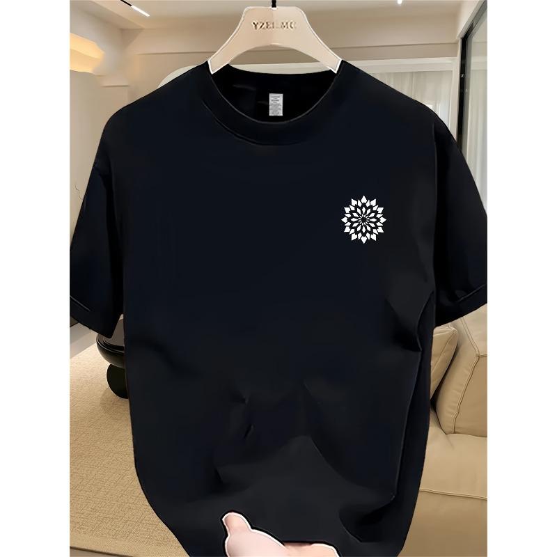 European Sizes Men'S Summer Heavy Short-Sleeve T-Shirt with Trendy Prints, Versatile Korean And Japanese Style