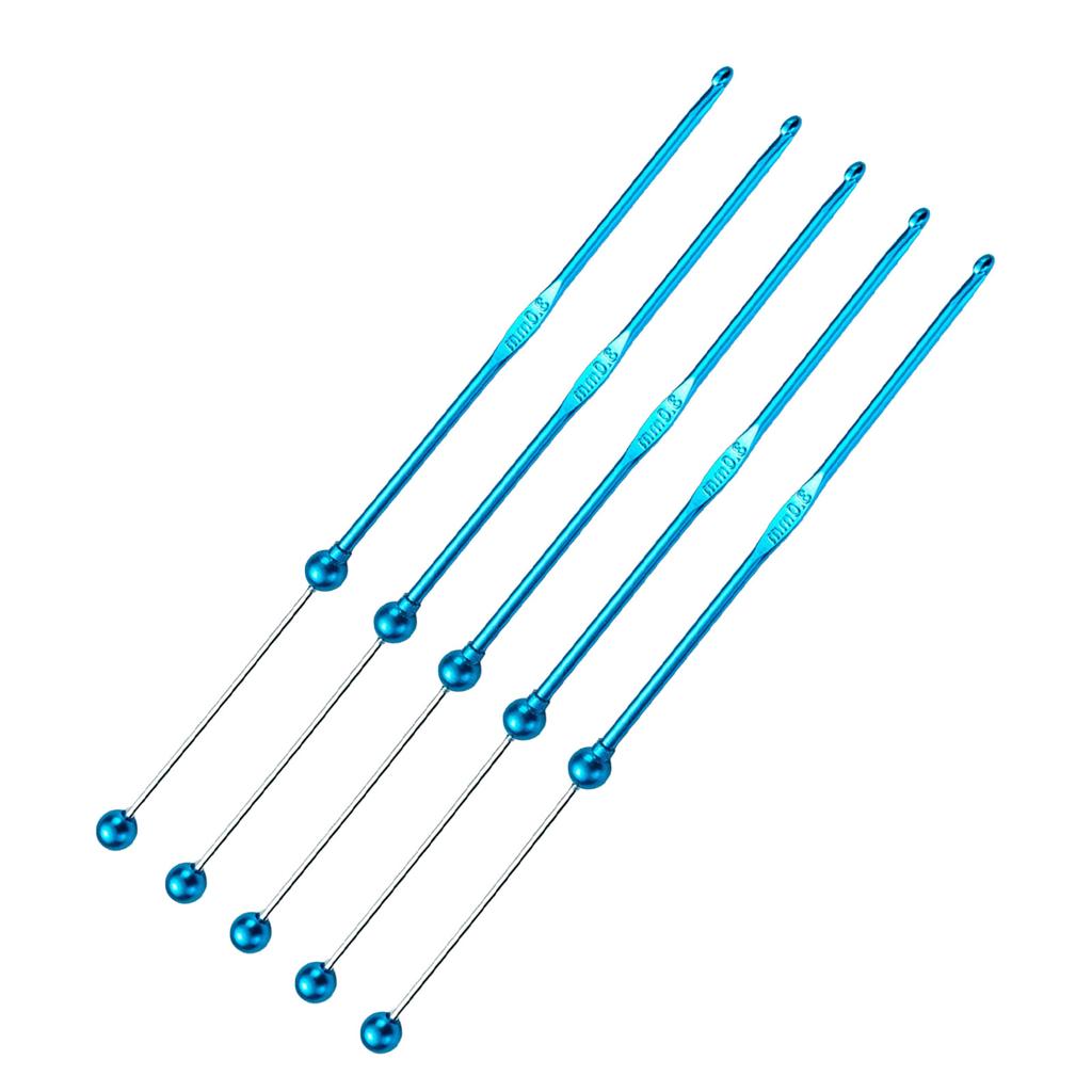 Set 5 Croșete Metalice Mărgele Lucrate Manual Acul de Croșetat Lucrat Manual Acul de Tricotat Lucrat Manual pentru Croșetat Tricotat