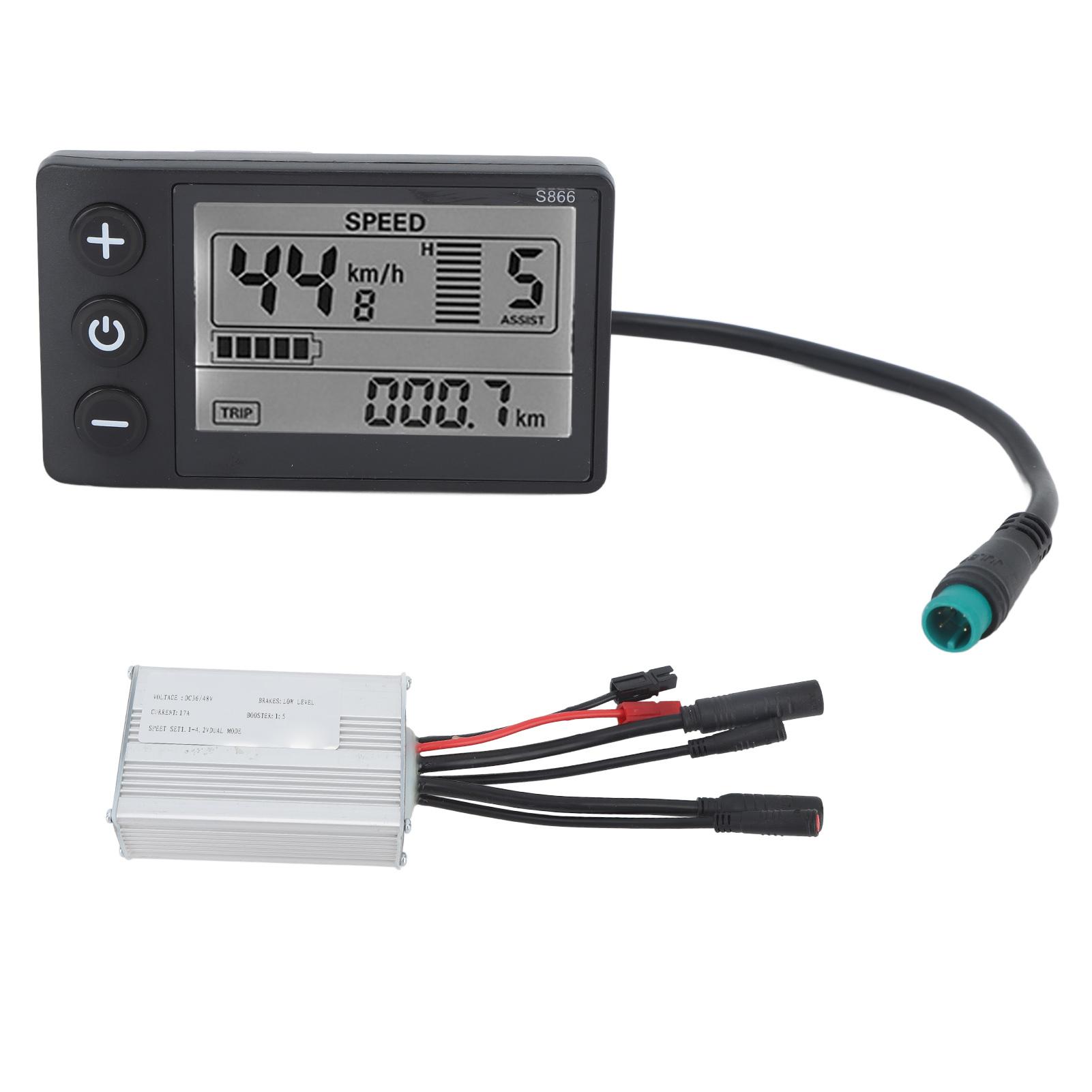 

Bike Controller with S866 Panel 36V 48V 17A 250W 350W Motor Controller Metal Shell Waterproof Bike Conversion Kit for DIY Electric Bikes