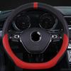 DERMAY D-förmiger Sport-Lenkradbezug aus echtem Leder für VW Scirocco 2009 2010 2011 2013 2014 2015 2016