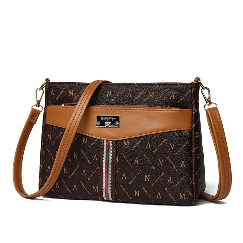 This Winter, the Popular Bucket Bag Women's New Oblique Span Shoulder Bag Printed Retro Women's Bag