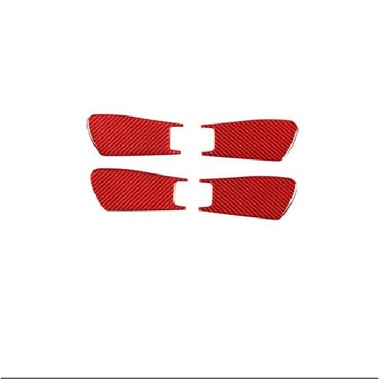 For Honda Civic 11th Up - Red Carbon Fiber Inner Door Bowl Cover Trim 4*
