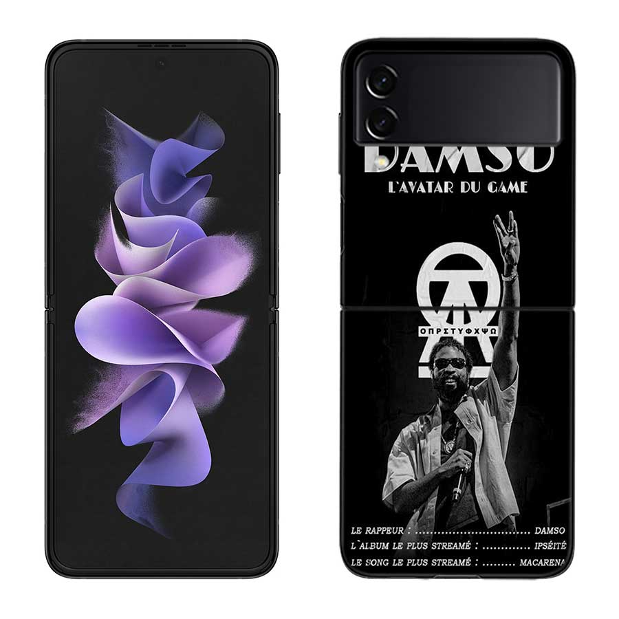 

Damso Rapper Phone Case For Samsung Z Flip 7 6 5G Galaxy Z Flip 5 4 3 Black Hard Cell Cover Luxury PC Shell Coque Samsung Z Flip 3 5G