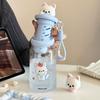 Multiple Styles Plastic Water Bottle 600ml Leakproof Drinking Bottle with Handle Straw Cup Home Travel
