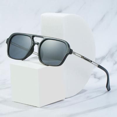 Kare çerçeveli güneş gözlüklerinin yeni Kore versiyonu Aviator çift kirişli kişilik aynı tip gözlük